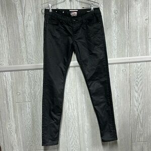 29.25” Waist, Tag Size 4 Rerock For Express Black Coated Jean Legging EUC